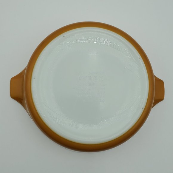 Pyrex Old Orchard 1 Pint Casserole Dish Glass Lid Butterscotch 471 Baking Dish - Picture 8 of 11